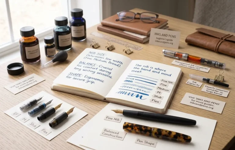 Fountain pen nib size weight balance ink flow and ink capacity