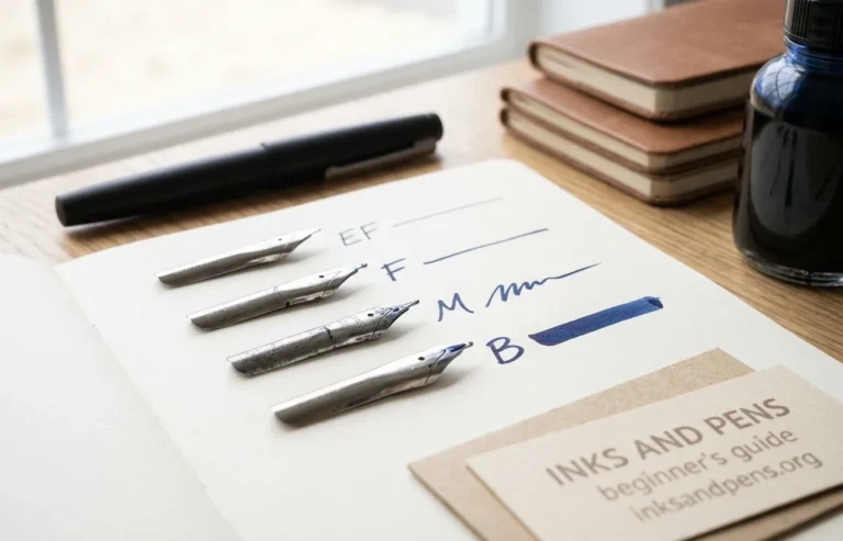 Fountain pen nib sizes extra fine fine medium and broad