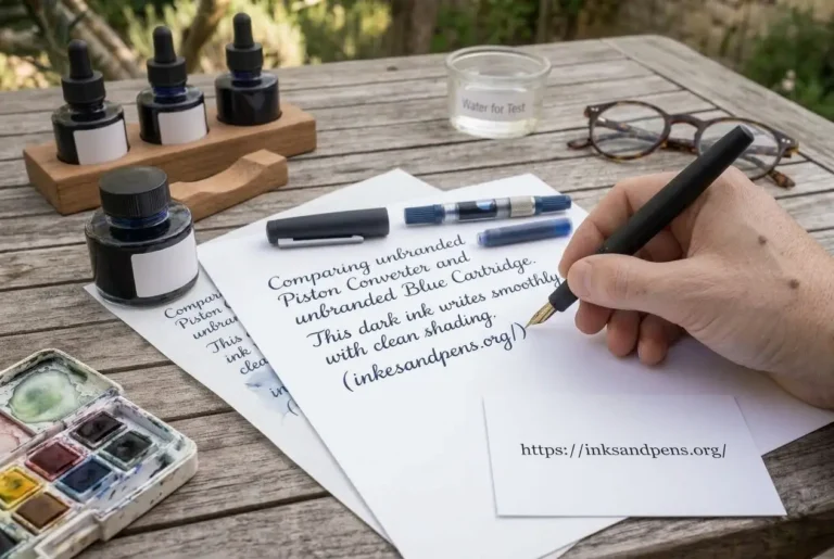 Fountain pen writing on smooth fountain pen friendly paper