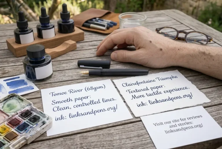 Comparison of smooth and rough paper surfaces for fountain pen writing
