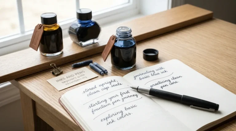 Fountain pen and notebook for beginners