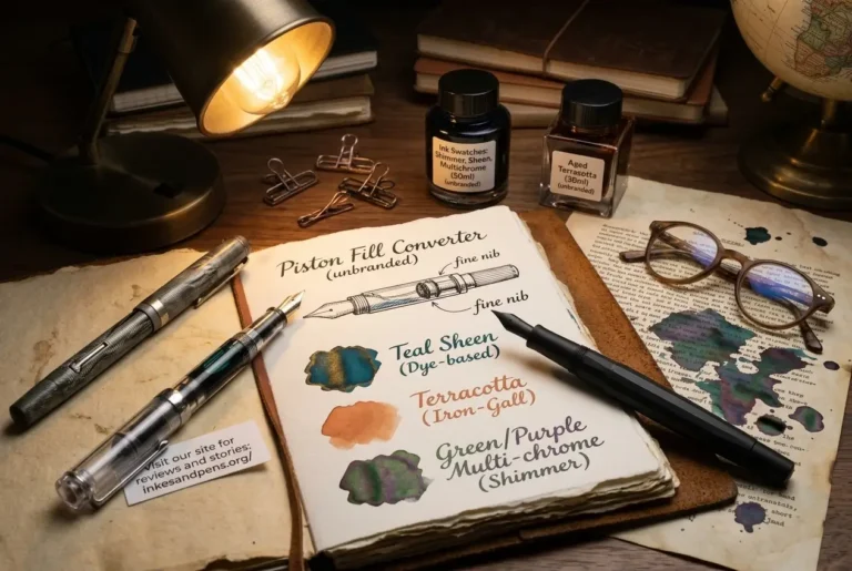 Water droplets on fountain pen ink writing during a water resistance test